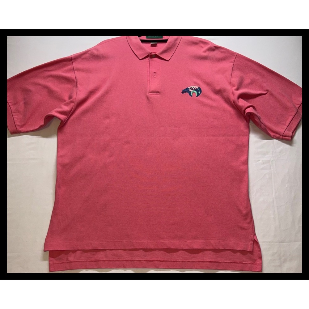 Outer Banks Polo Shirt Mens XXL Pink Short Sleeve Bear‎ Logo Casual Preppy